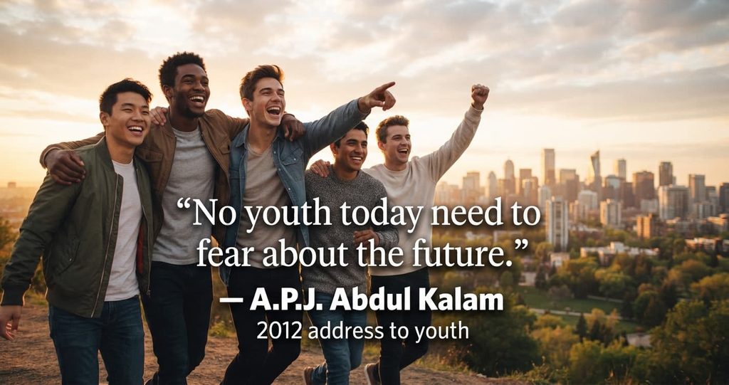 “No youth today need to fear about the future.” — A.P.J. Abdul Kalam, 2012 address to youth