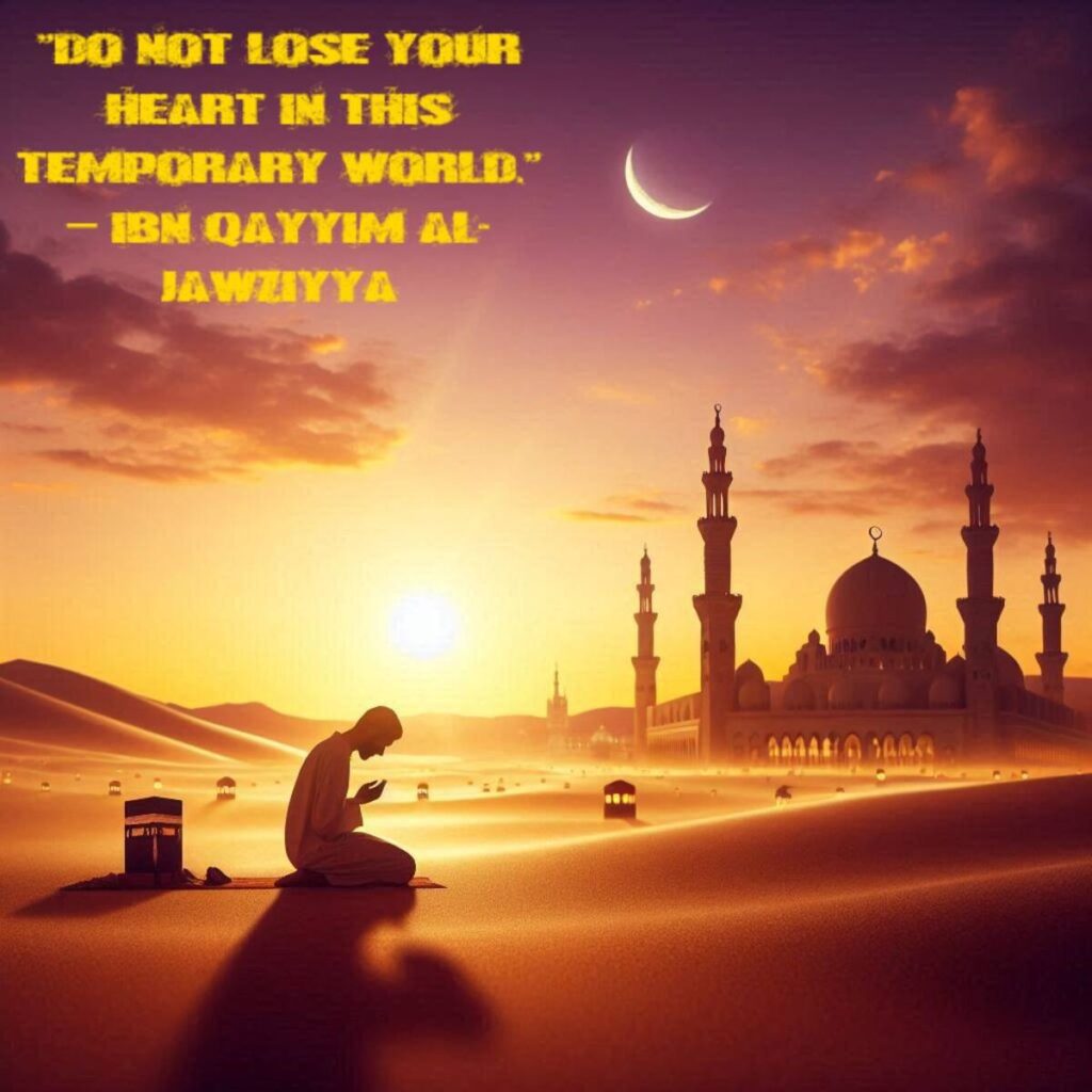 “Do not lose your heart in this temporary world.”  – Ibn Qayyim Al-Jawziyya