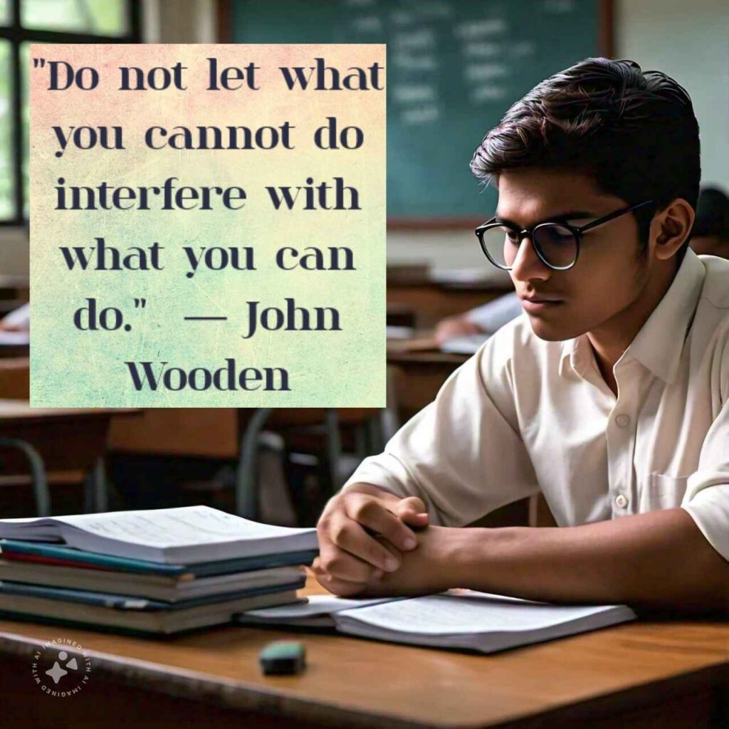 "Do not let what you cannot do interfere with what you can do."  — John Wooden