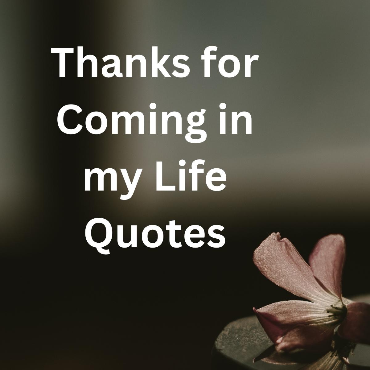 Thanks for Coming in My Life Quotes