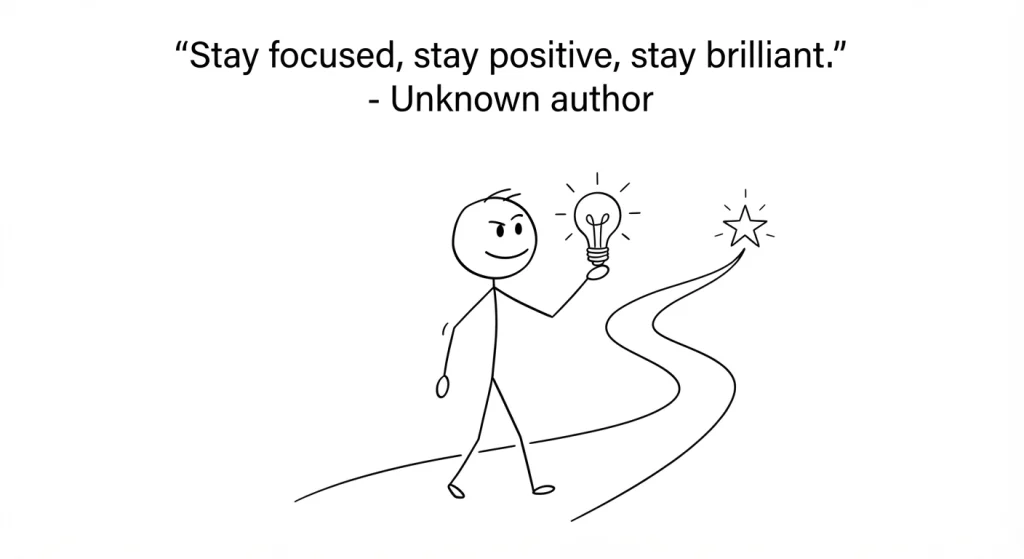 "Stay focused, stay positive, stay brilliant." - Unknown author