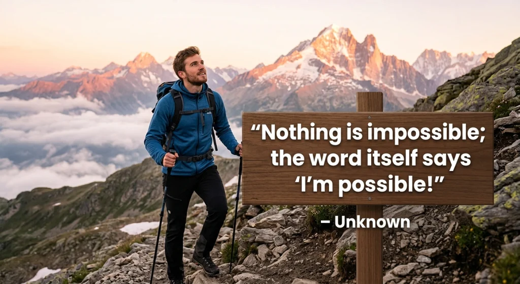 Nothing is impossible; the word itself says “I’m possible!” – Unknown