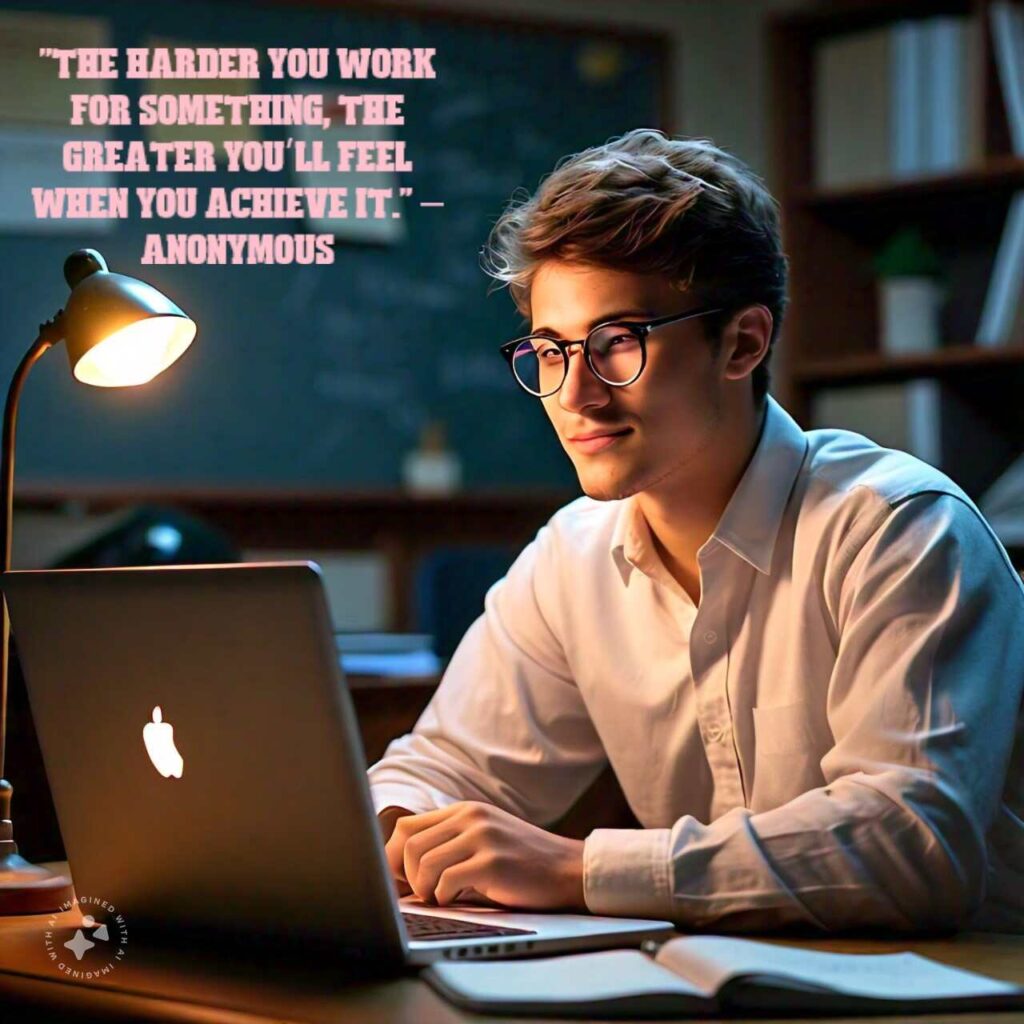 "The harder you work for something, the greater you’ll feel when you achieve it." – Anonymous