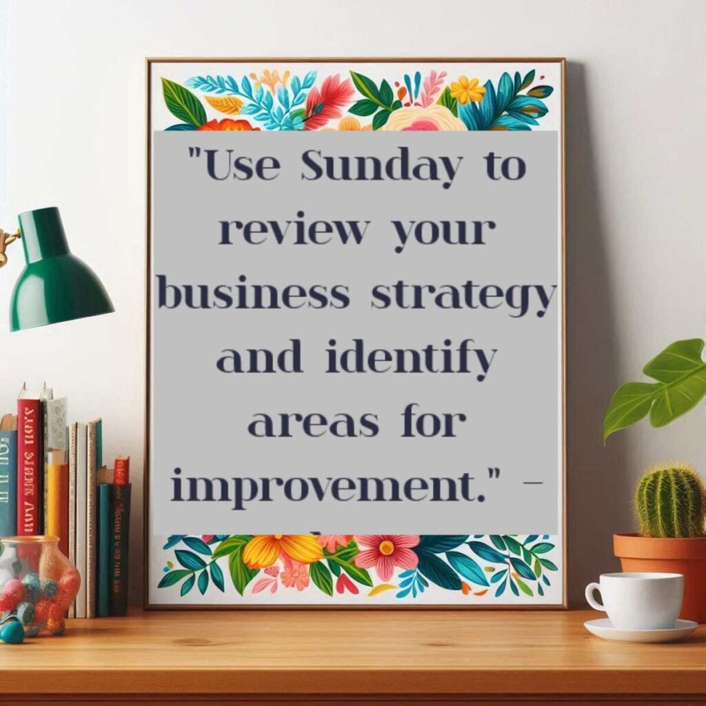 "Use Sunday to review your business strategy and identify areas for improvement." - Unknown