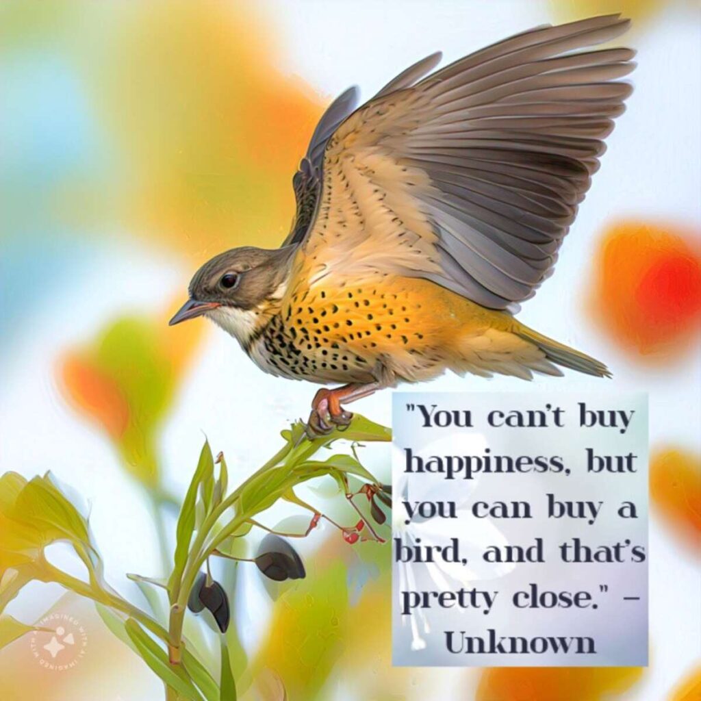 "You can’t buy happiness, but you can buy a bird, and that’s pretty close." – Unknown