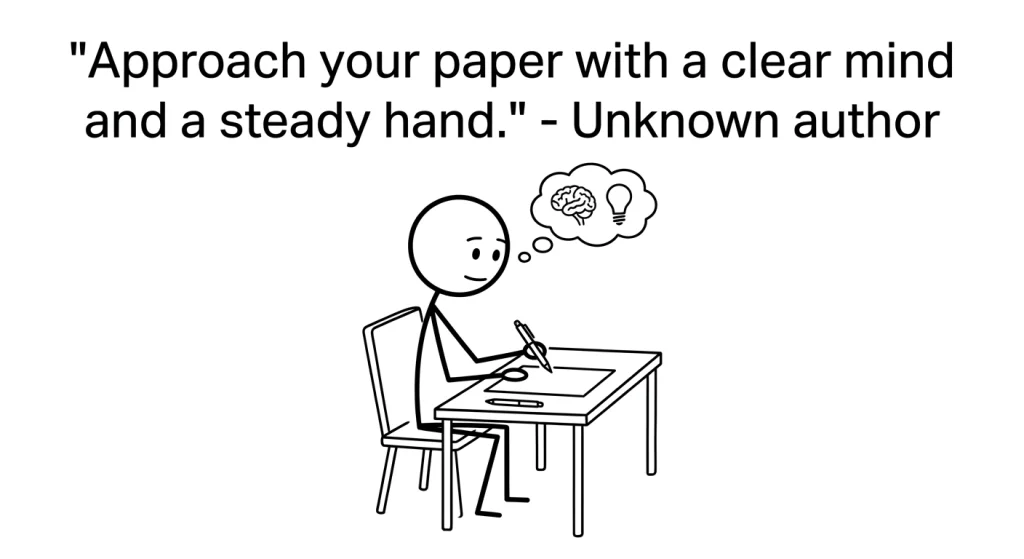 "Approach your paper with a clear mind and a steady hand." - Unknown author