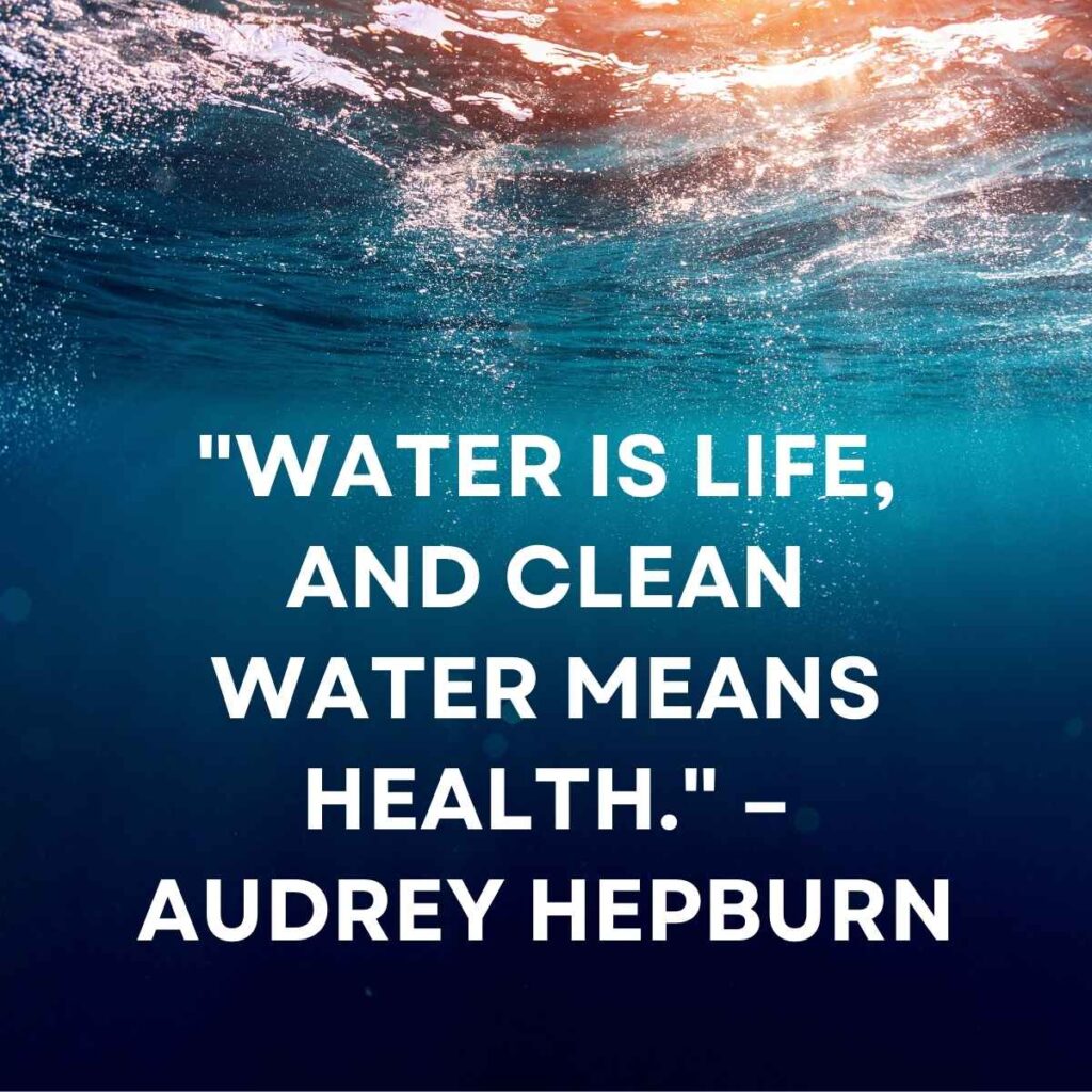 "Water is life, and clean water means health." – Audrey Hepburn