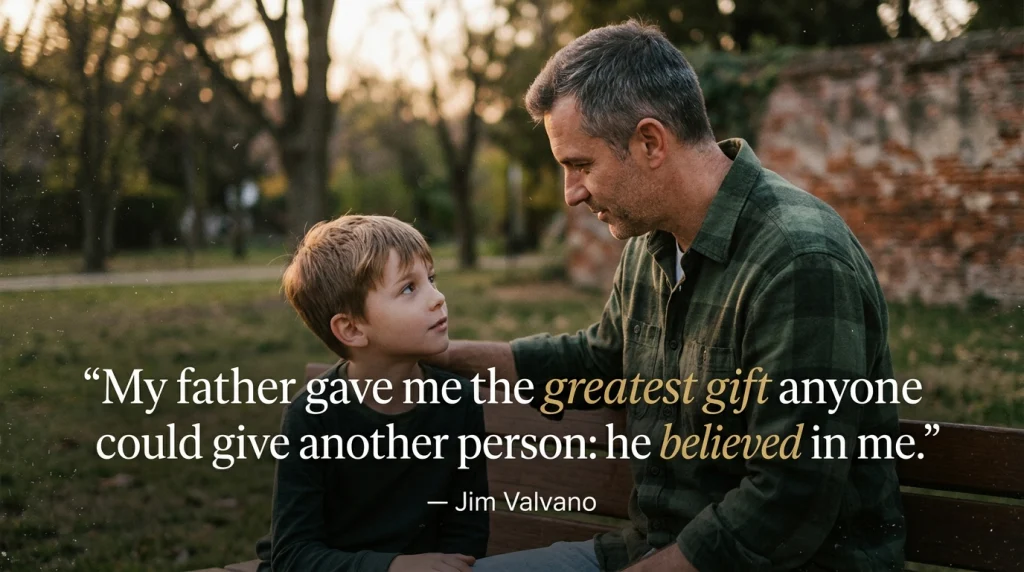 “My father gave me the greatest gift anyone could give another person: he believed in me.” — Jim Valvano