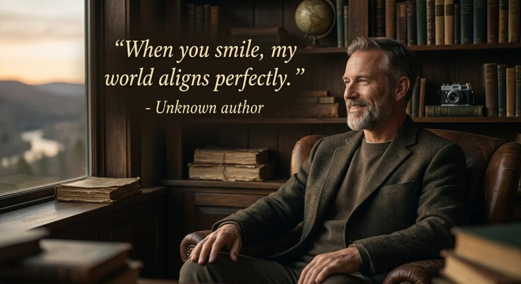 "When you smile, my world aligns perfectly." - Unknown author